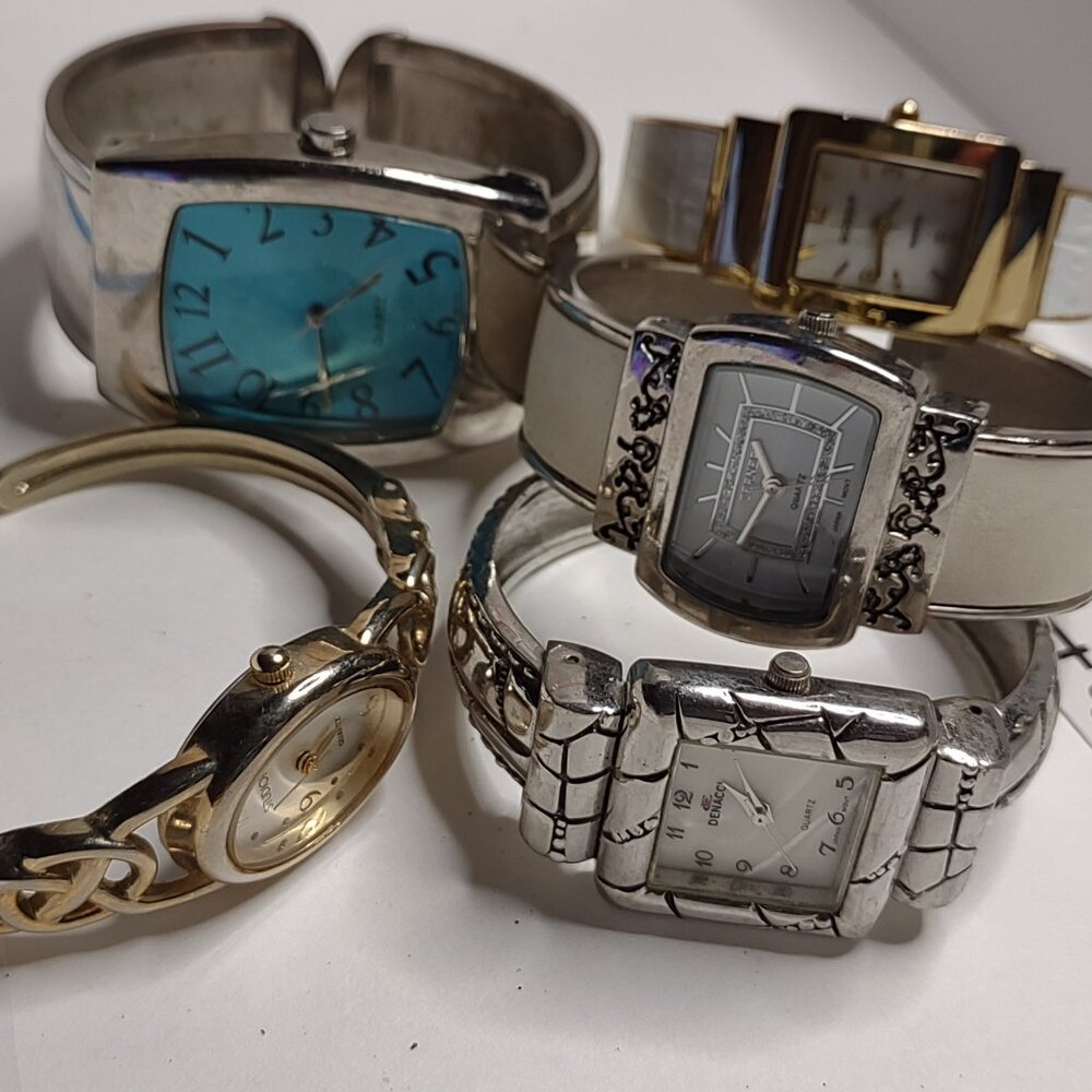 Lot Of 5 Untested Cuff Watches